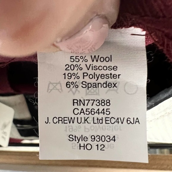 J. Crew wine red straight business casual Minnie dress pants size 12 B57 - Picture 4 of 5